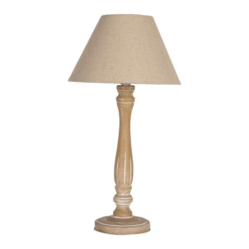 Brocante Table Lamp 26 x 50cm Brown Wood - Image 2