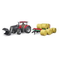 Bruder Case IH With Front loader, Trailer & Bales