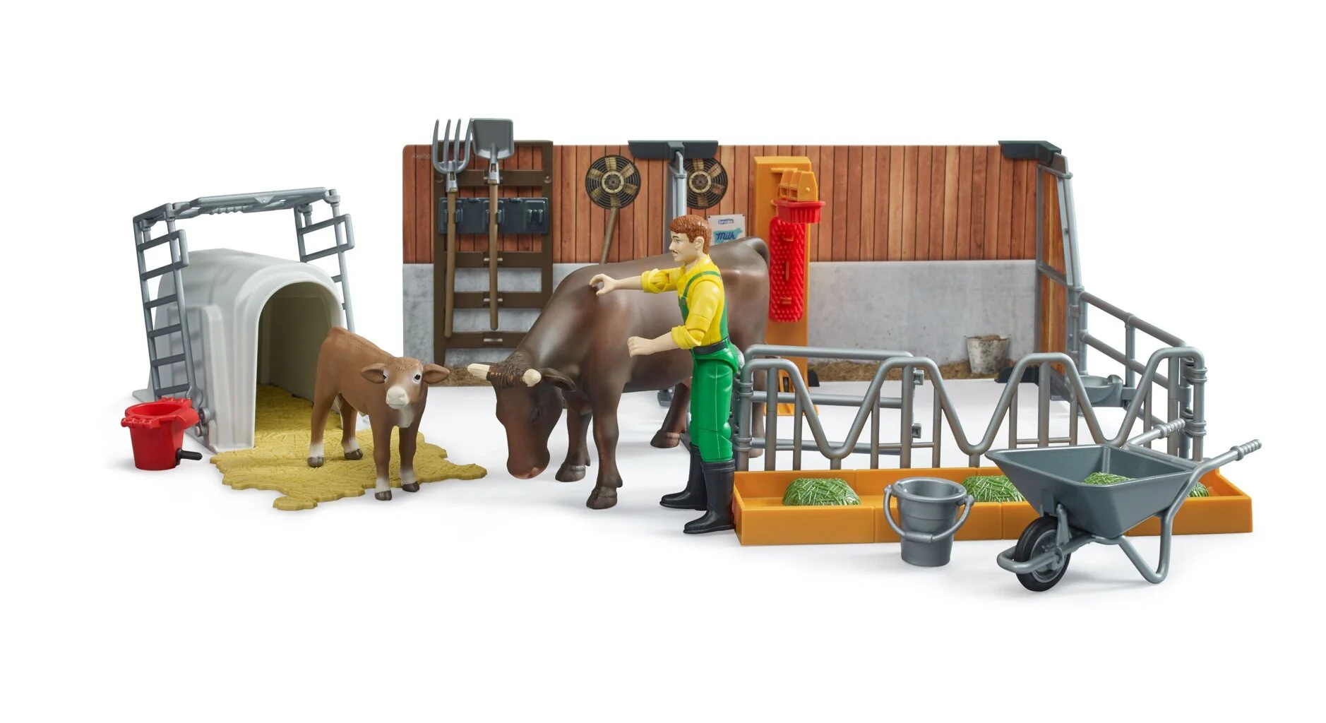 Bruder Cow and calf barn with farmer - Image 2