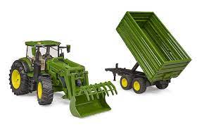 Bruder John Deere 7R 350 W/Frontloader & Tipping Trailer - Image 2