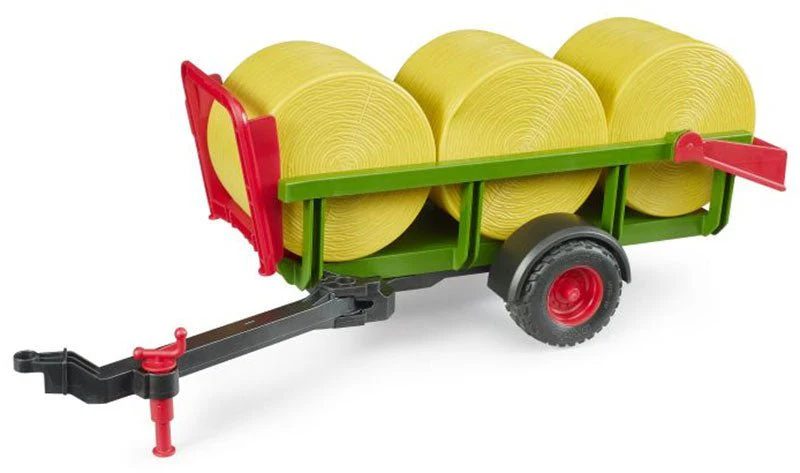 Bruder Self Loading Bale Trailer with 3 Round Bales