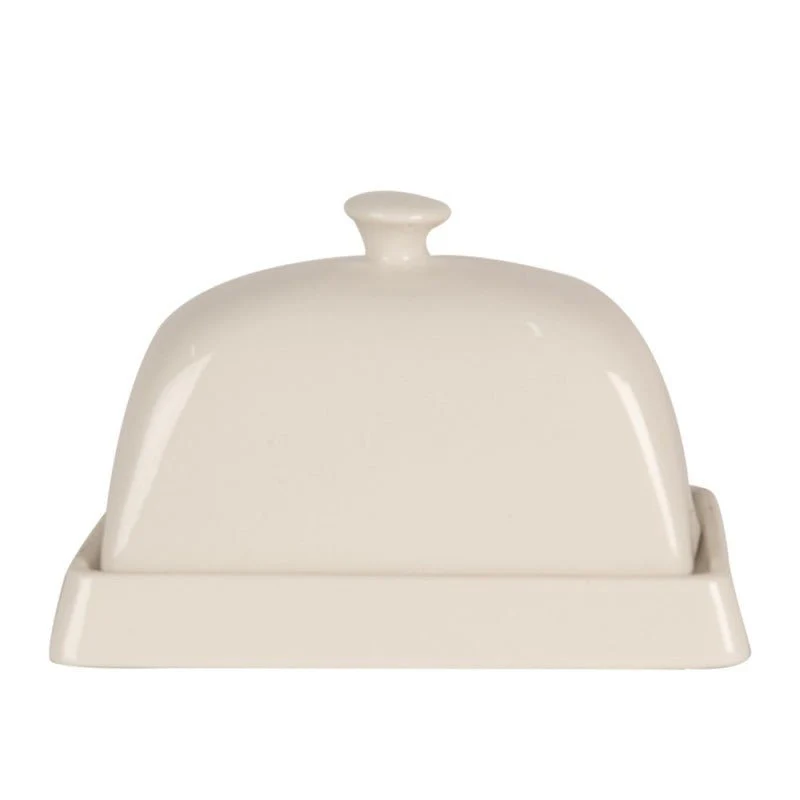 Butter Dish 16 x 10 x 9cm White Ceramic Rectangle
