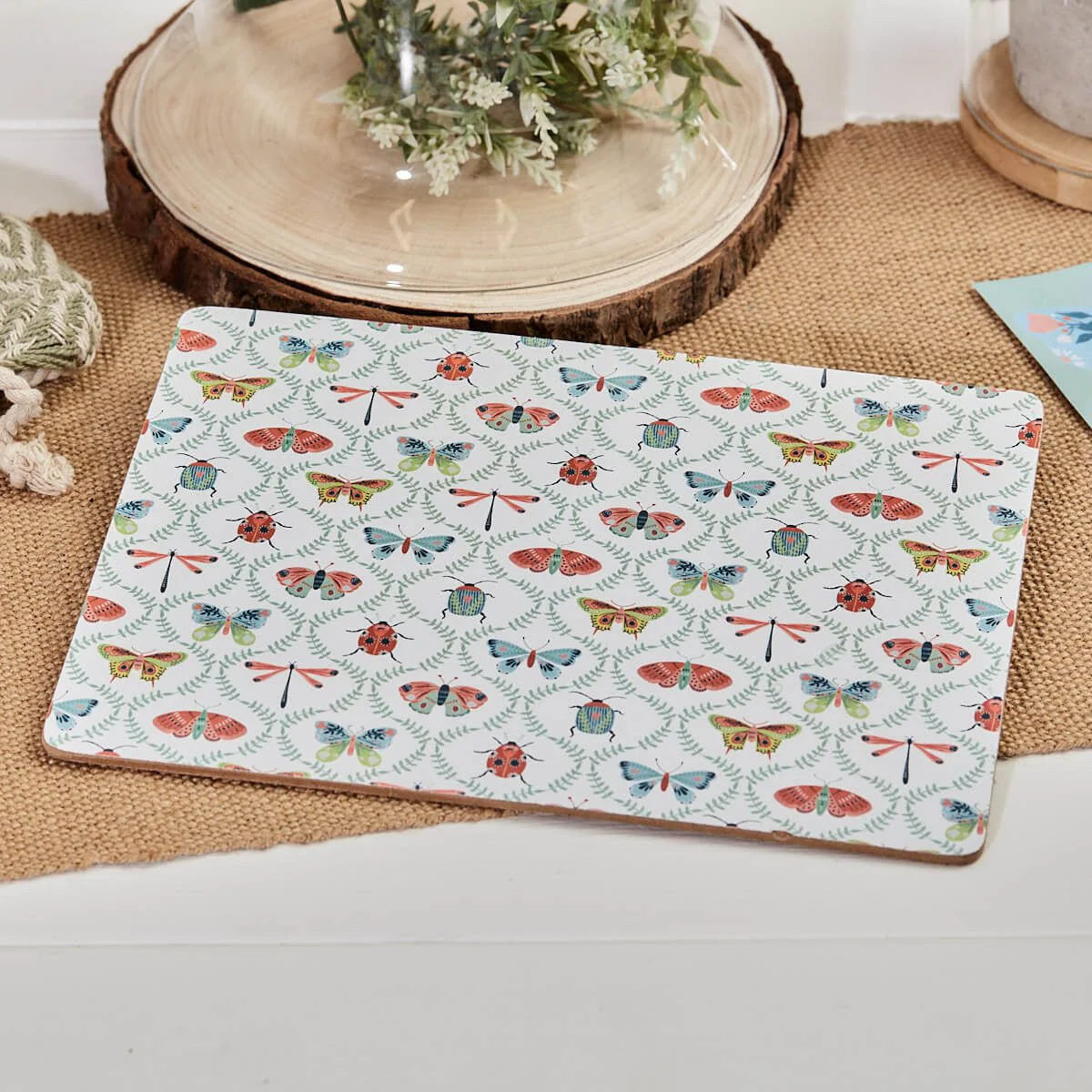 Butterfly & Insect Placemat S/4 In Box Heat Resistant Wood - Image 2