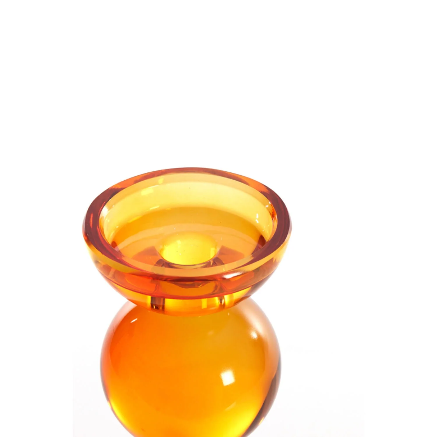Candle Holder 9.5 x 15.5cm ITINGA Glass Orange - Image 2