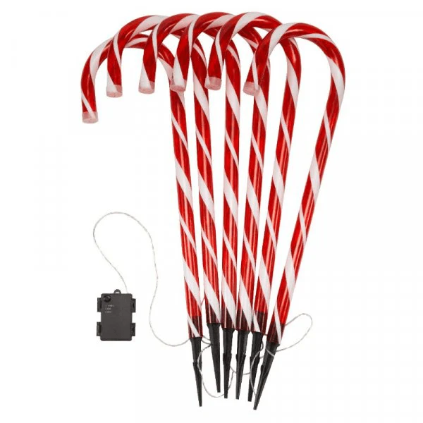 CandyCane Stake Lights Battery Operated - Set of 6 - Image 2