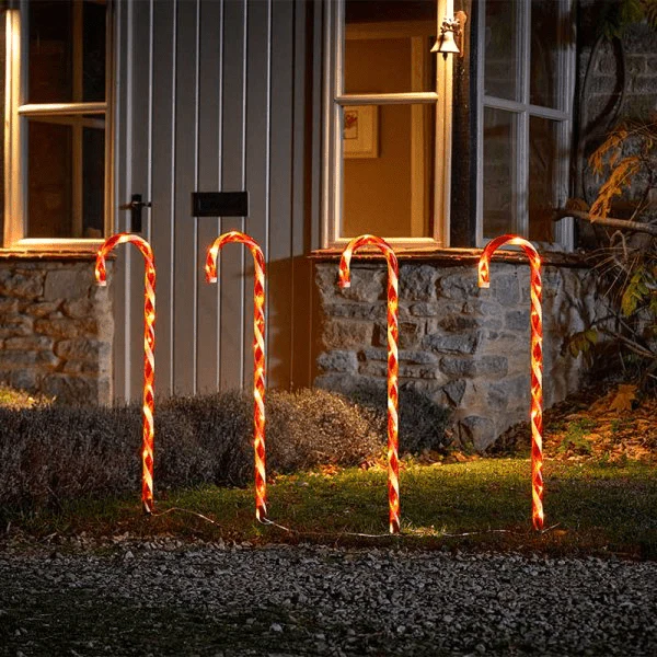 CandyCane Stake Lights Battery Operated - XL - Set of 4