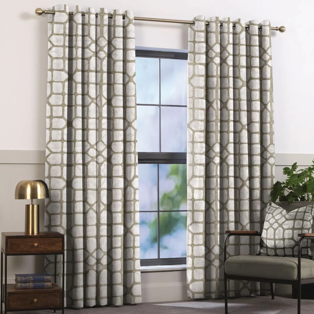 Canova Mink Eyelet Curtains 66 x 90