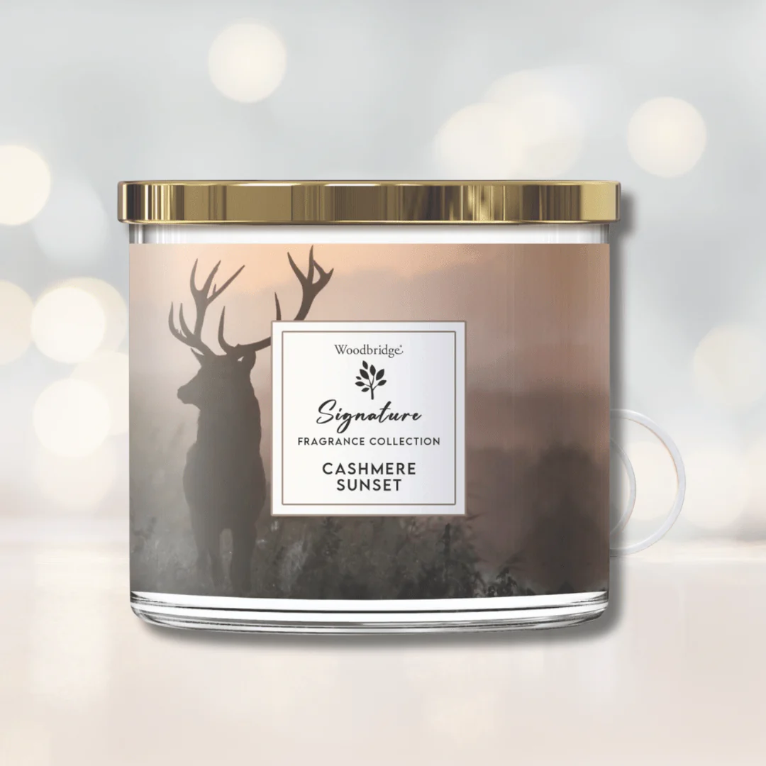 Cashmere Sunset Wax Tumbler Candle Jar by Woodbridge 410g