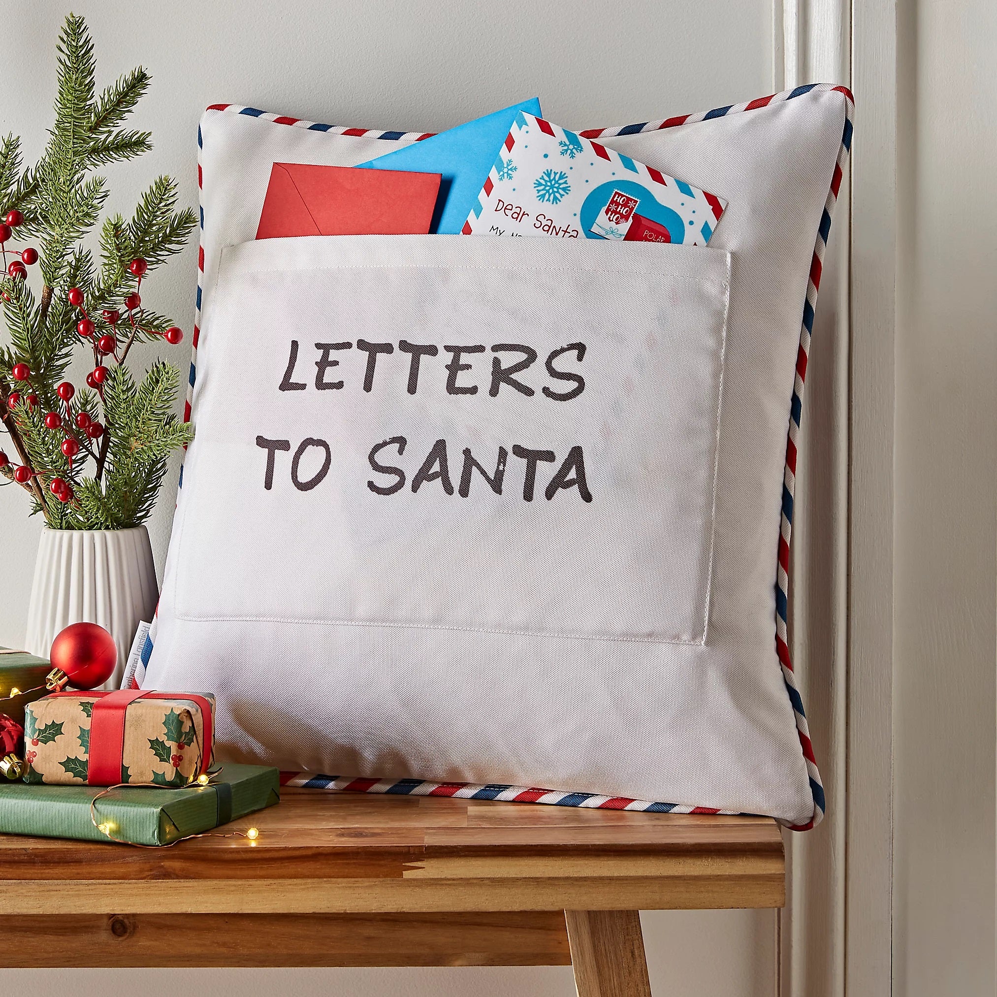 Catherine Lanfield Letters To Santa Cushion with Pocket - Image 2