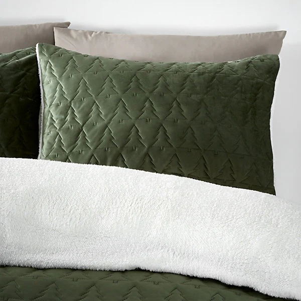 Catherine Lansfield Bedding Cosy Soft Christmas Tree Green Duvet Cover Set - Double - Image 2