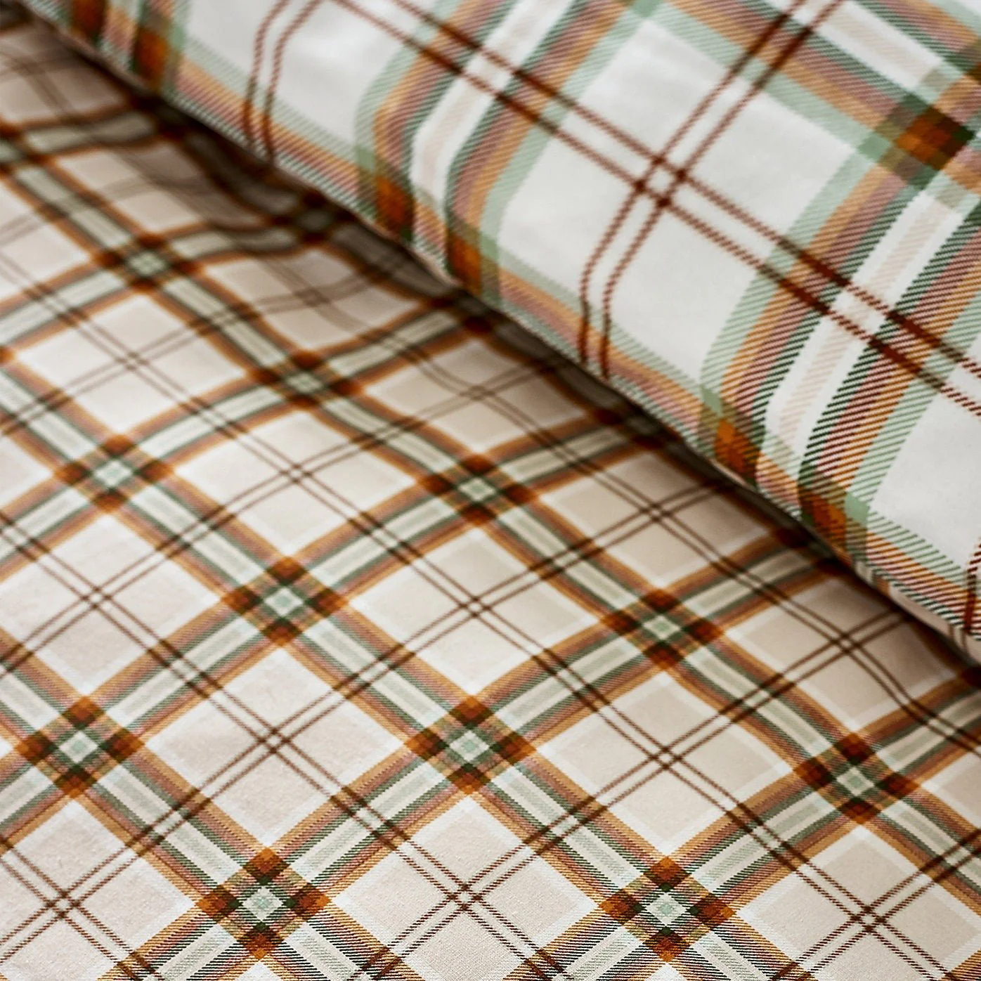 Catherine Lansfield Bedding Kelso Check Duvet Set Burnt Orange - Single - Image 4