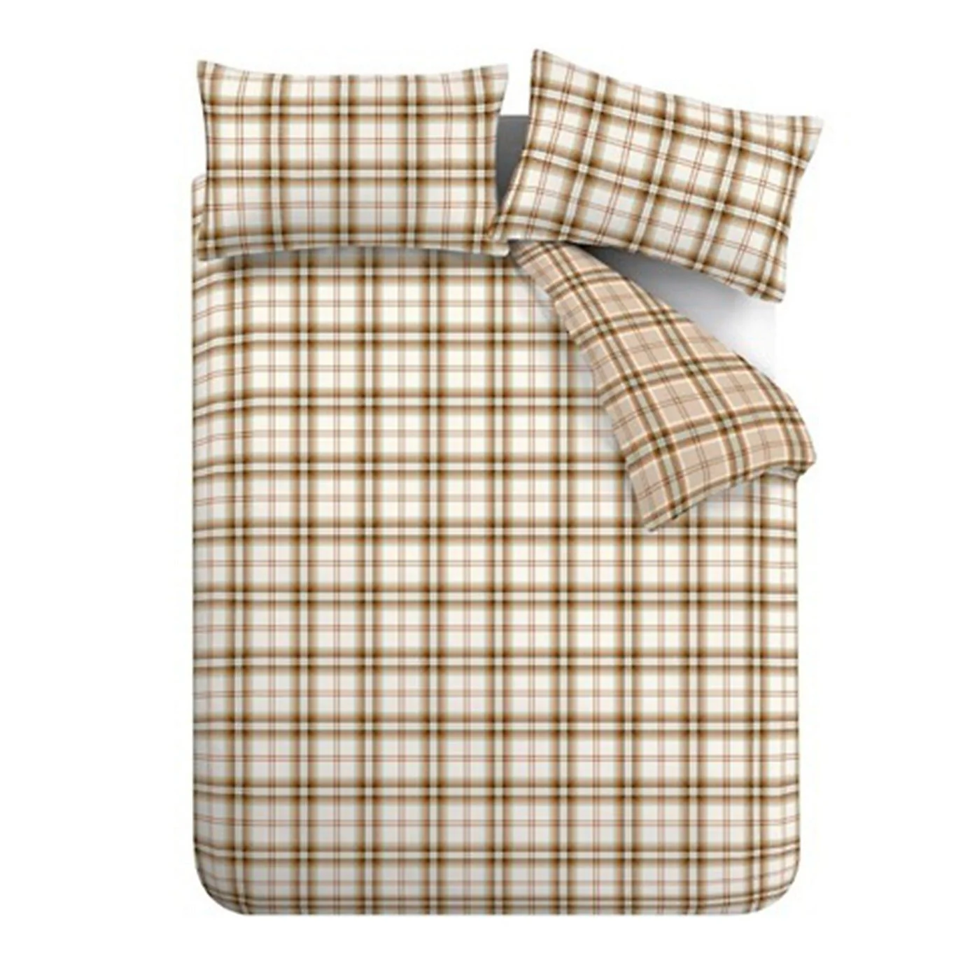 Catherine Lansfield Bedding Kelso Check Duvet Set Burnt Orange - Single - Image 5