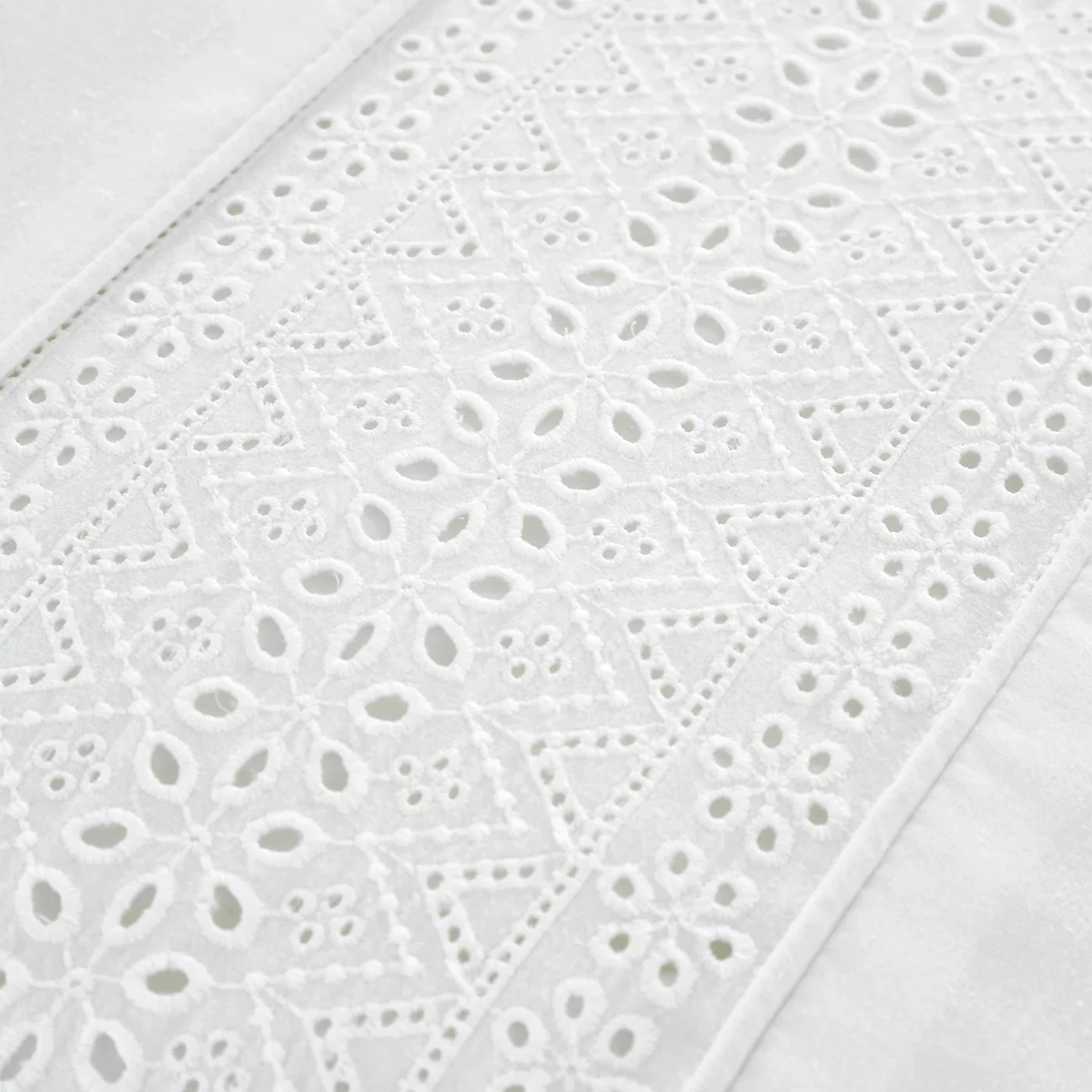 Catherine Lansfield Broderie Anglaise White Duvet Cover Set - Single - Image 3