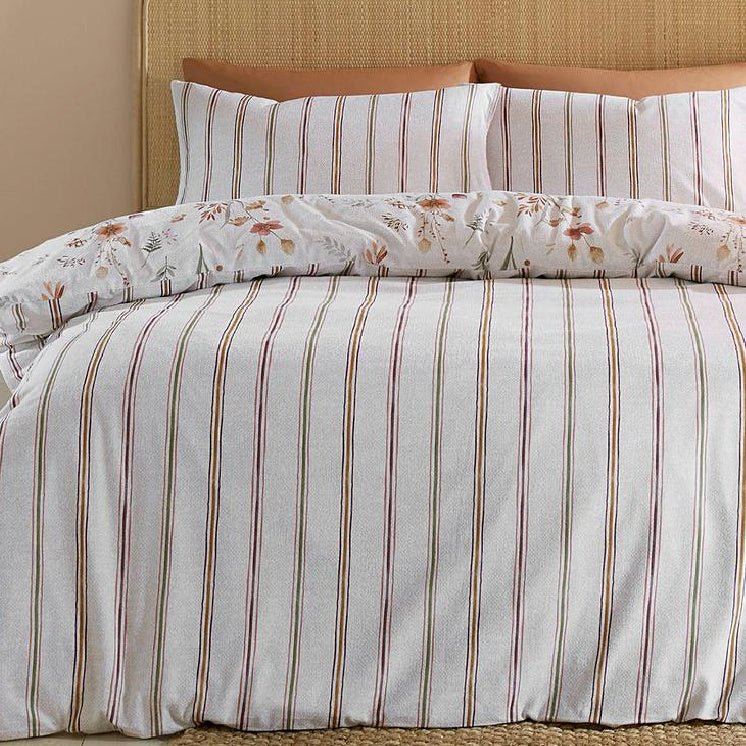 Catherine Lansfield Brushed Cotton Harvest Flowers Duvet Set - Double - Image 2