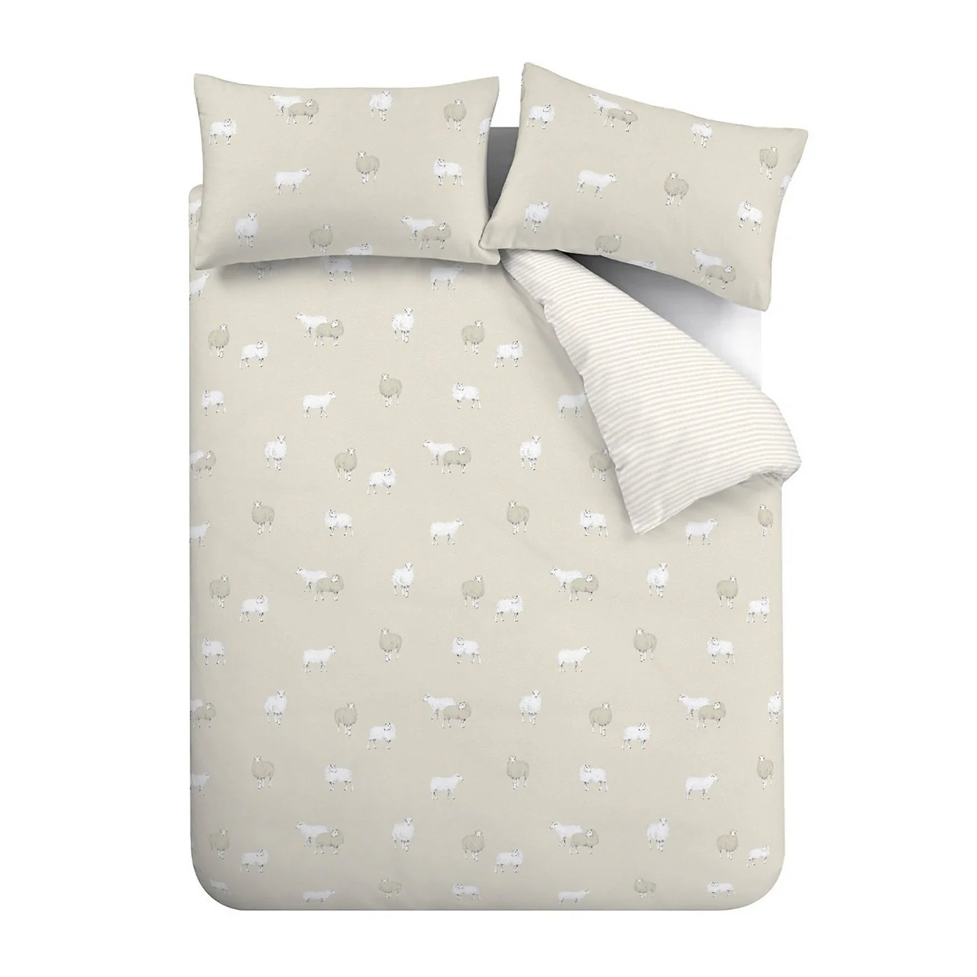 Catherine Lansfield Brushed Cotton Sheep Reversible Duvet Cover Set - Double - Image 5