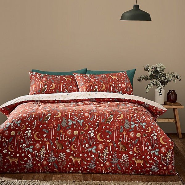 Catherine Lansfield Burnt Orange Enchanted Twilight Animals Duvet Cover Set – Double