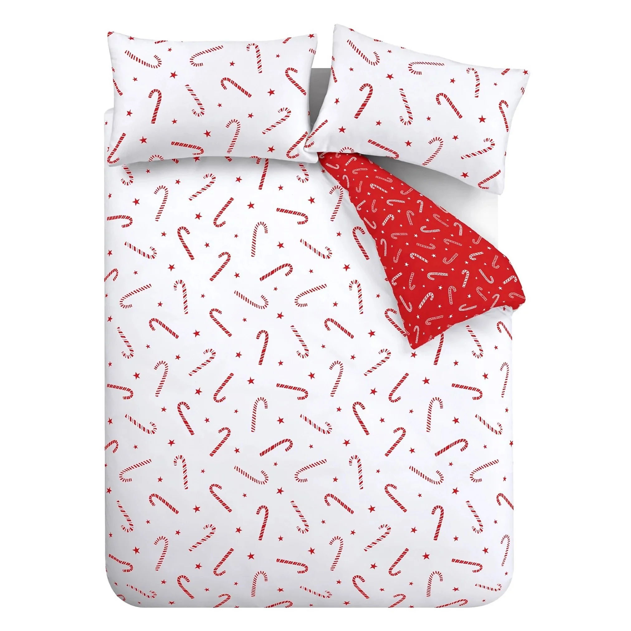 Catherine Lansfield Christmas Candy Cane Reversible Duvet Set - Double - Image 3