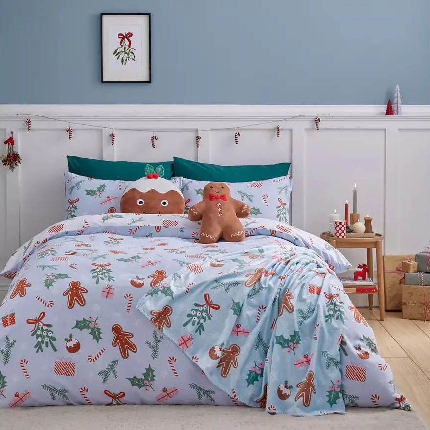 Catherine Lansfield Christmas Gingerbread Duvet Cover Set Single