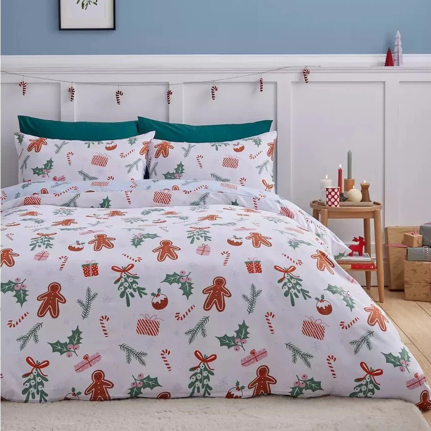 Catherine Lansfield Christmas Gingerbread Duvet Cover Set Single - Image 2