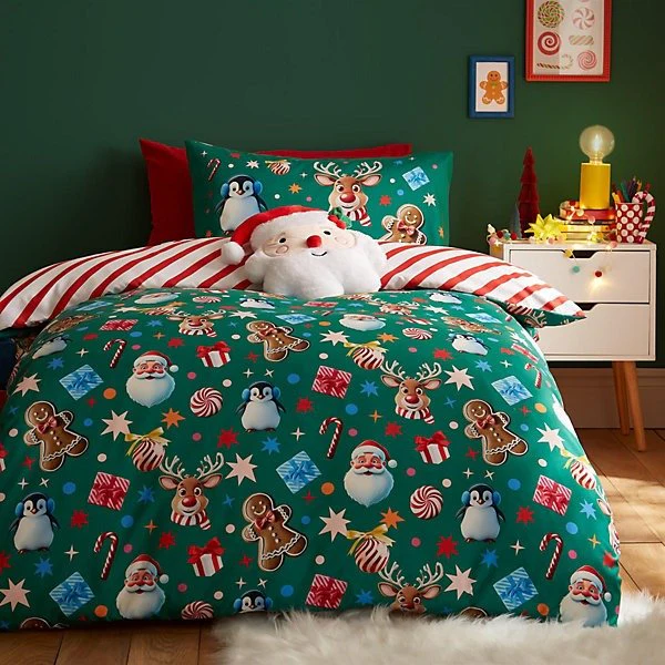 Catherine Lansfield Christmas Icons Festive Children Duvet Cover Set – Single
