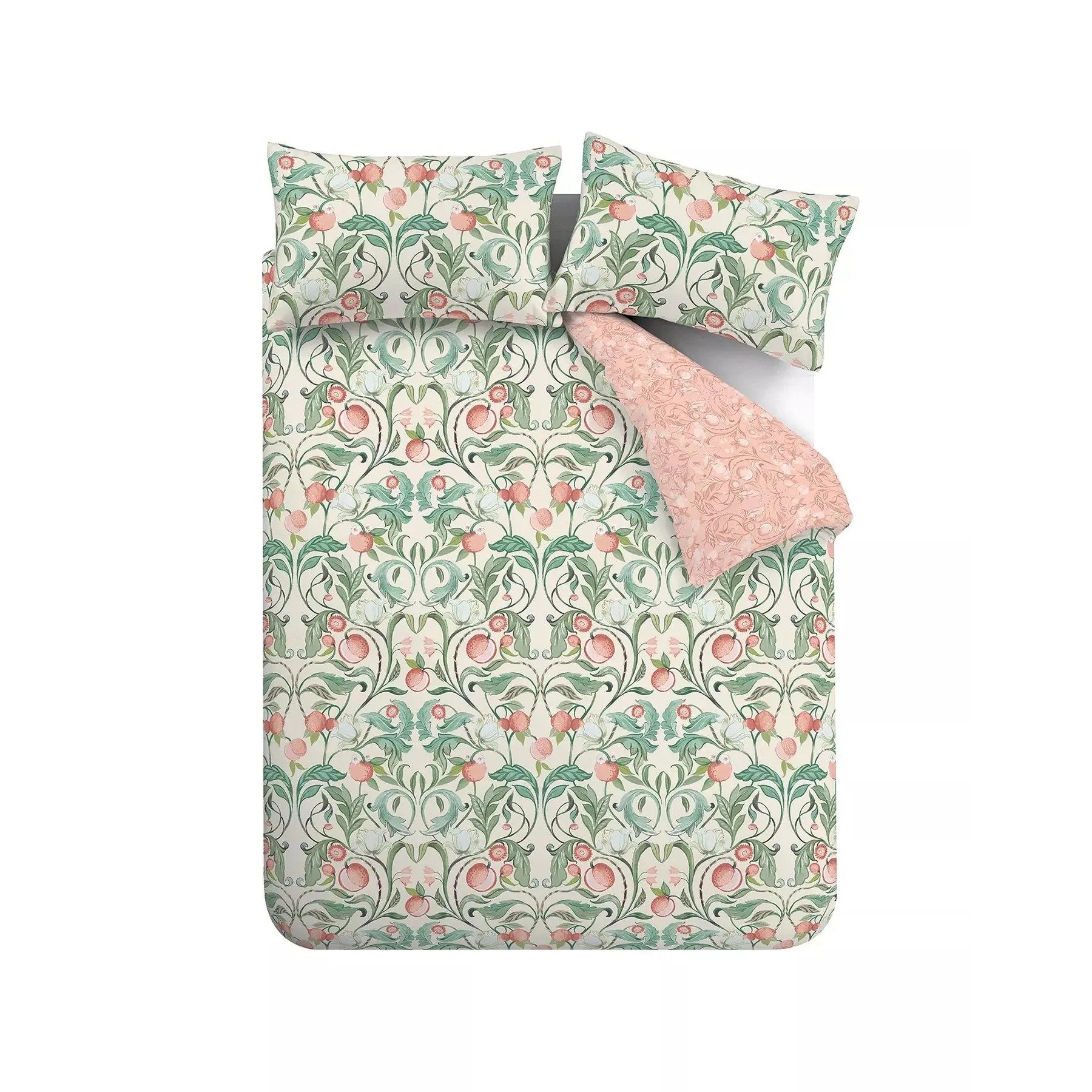 Catherine Lansfield Clarence Floral Green Duvet Set - Single - Image 2