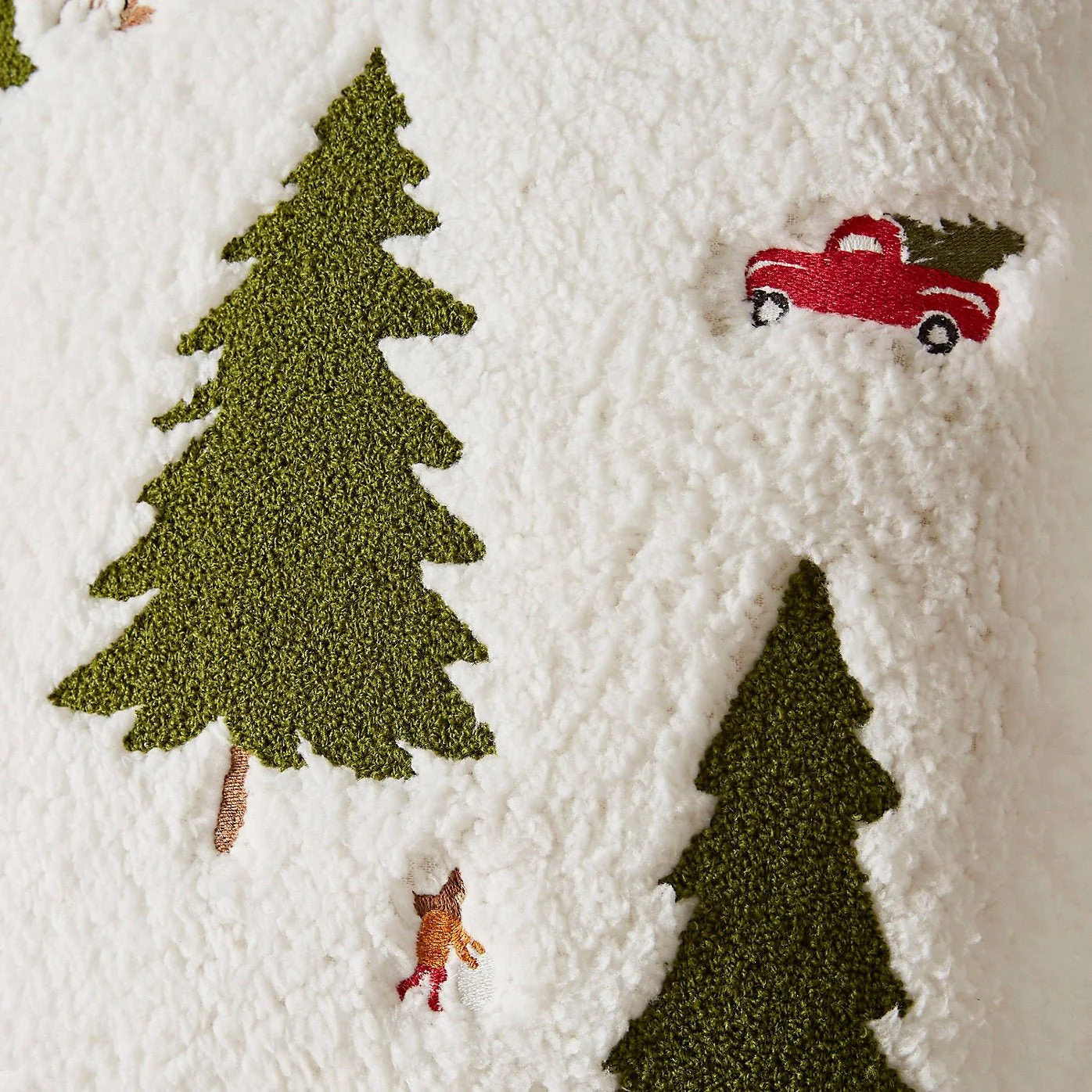 Catherine Lansfield Cosy Boucle Christmas Tree Cushion – Neutral - Image 2
