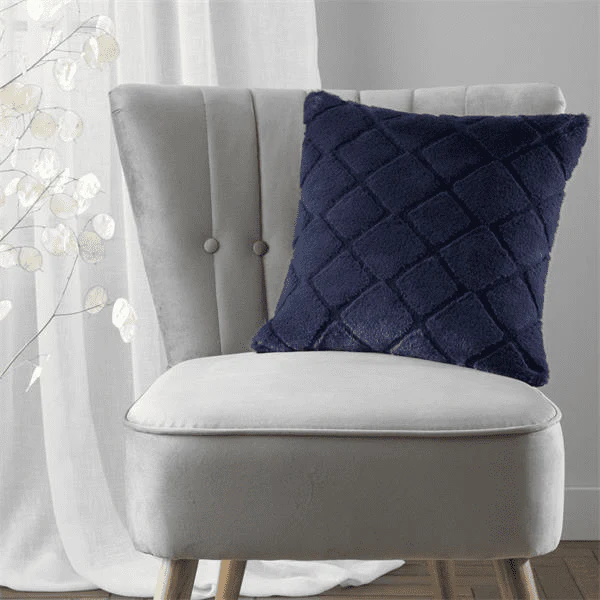 Catherine Lansfield Cosy Diamond Cushion in Navy 43 x 43cm