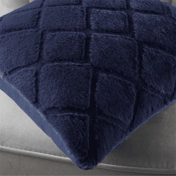Catherine Lansfield Cosy Diamond Cushion in Navy 43 x 43cm - Image 2