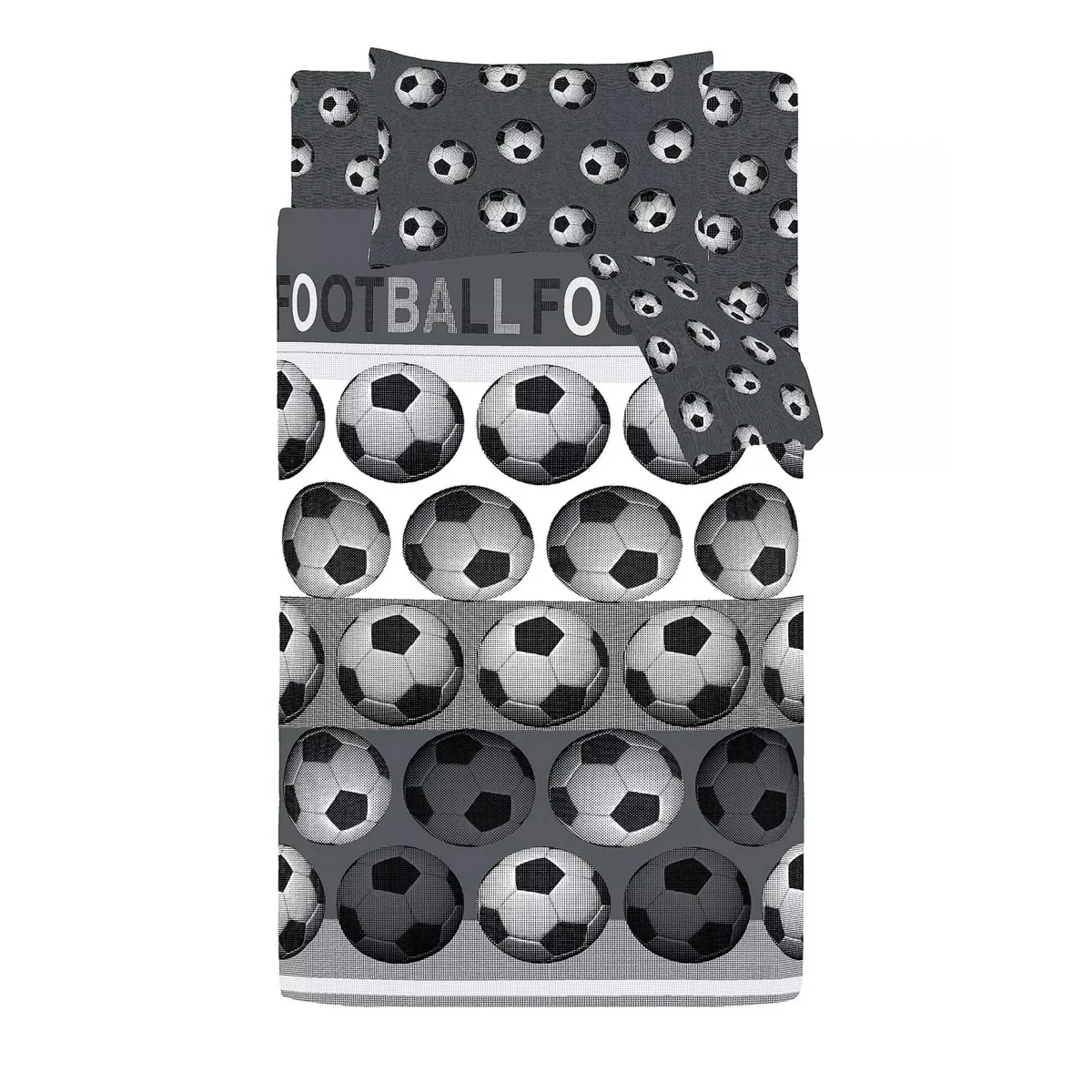 Catherine Lansfield Football Duvet Set Grey - Single - Image 3