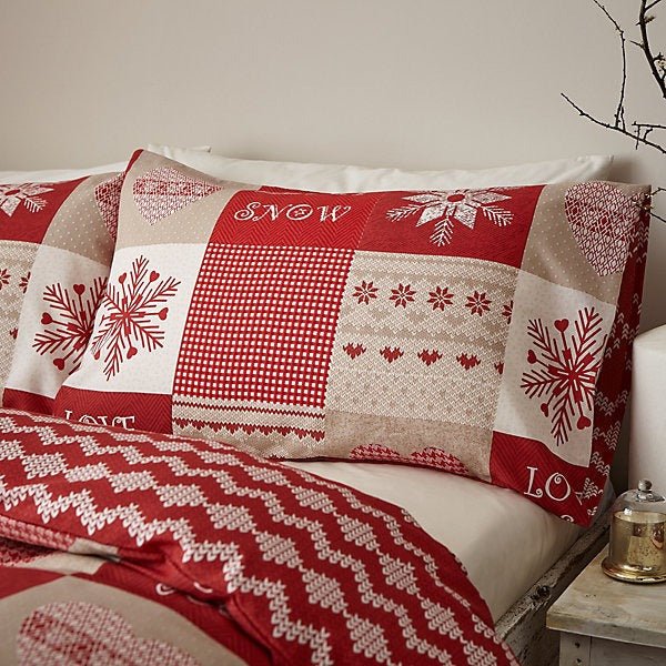 Catherine Lansfield Let It Snow Red Christmas Duvet Cover Set – Double - Image 2