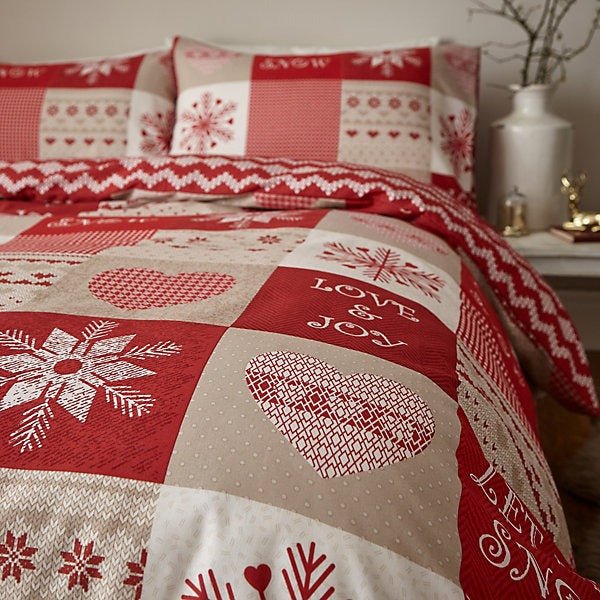 Catherine Lansfield Let It Snow Red Christmas Duvet Cover Set – Single - Image 3