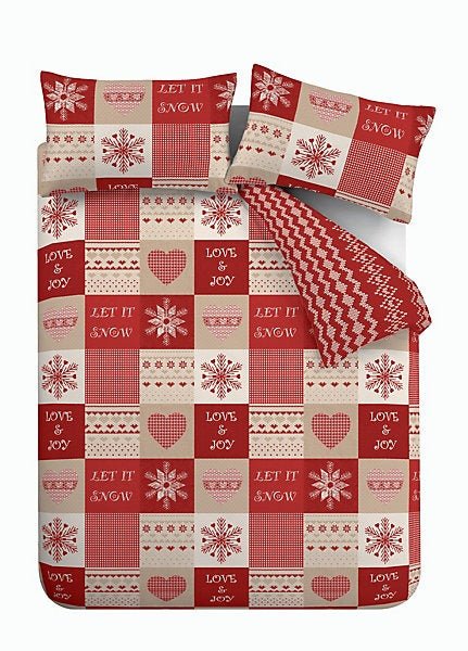Catherine Lansfield Let It Snow Red Christmas Duvet Cover Set – Single - Image 4