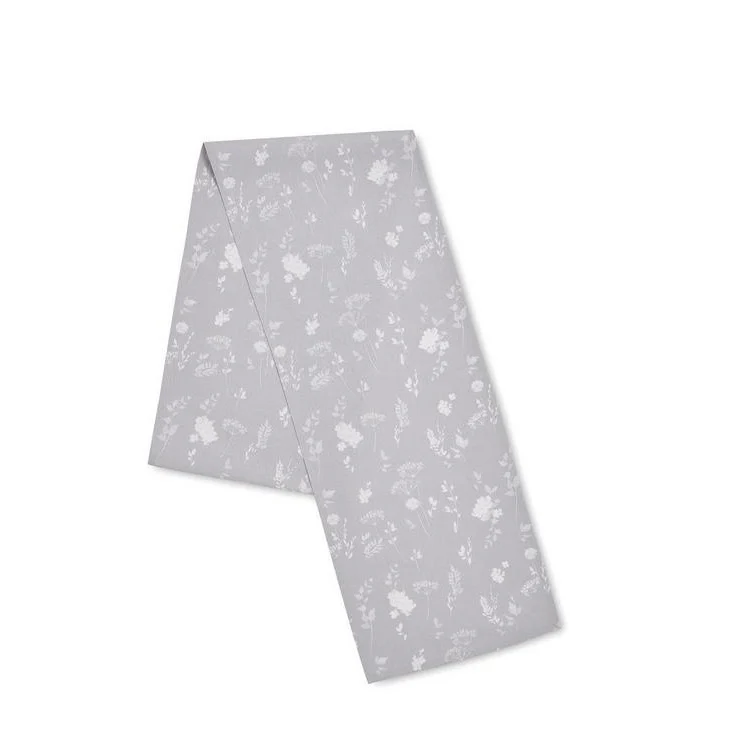 Catherine Lansfield Meadowsweet Floral 33 x 220cm Table Runner White/Grey