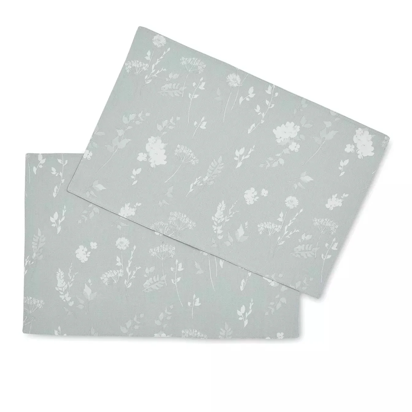 Catherine Lansfield Meadowsweet Floral Two Pack Placemats Green/White