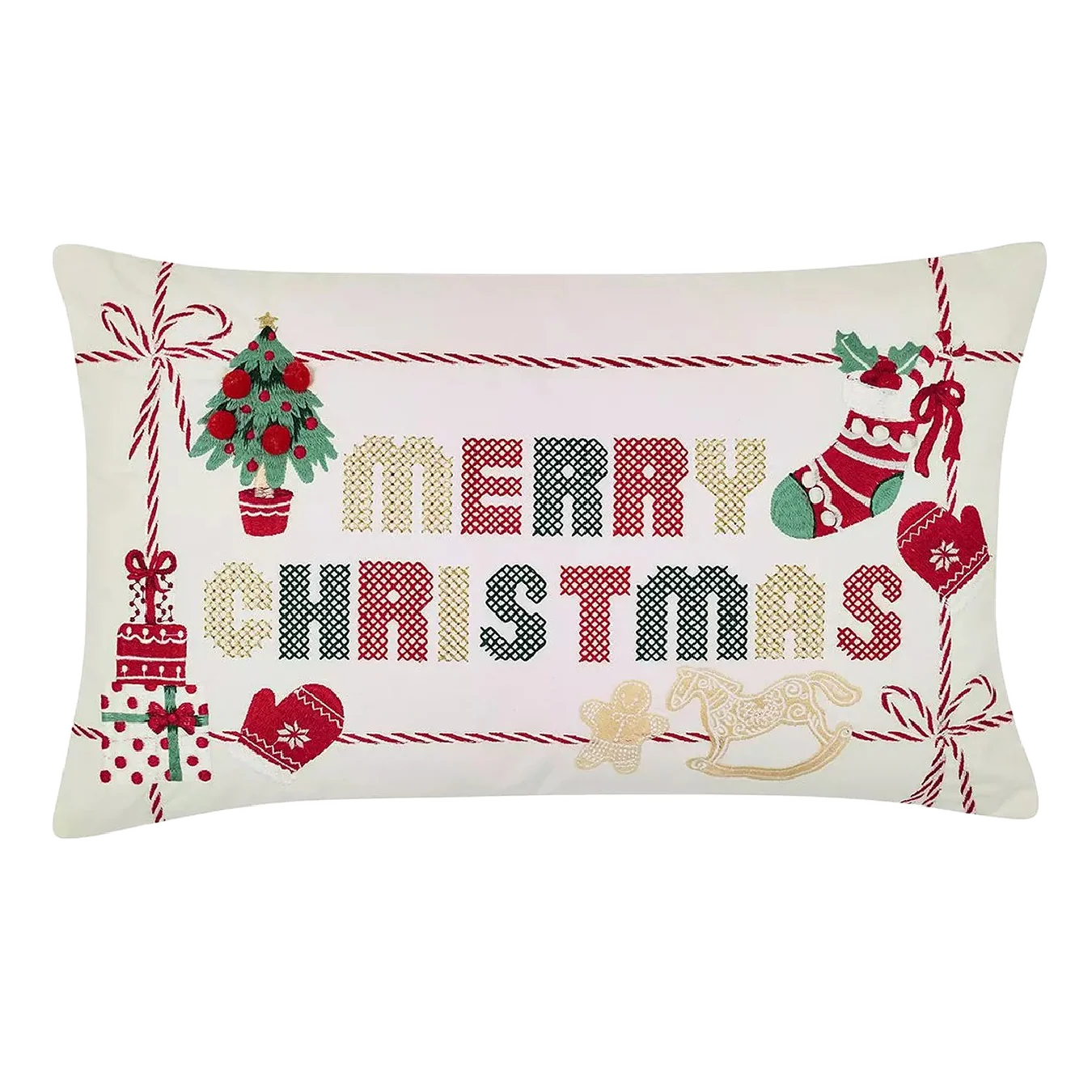 Catherine Lansfield Merry Christmas Filled Cushion – 30x50cm - Image 2