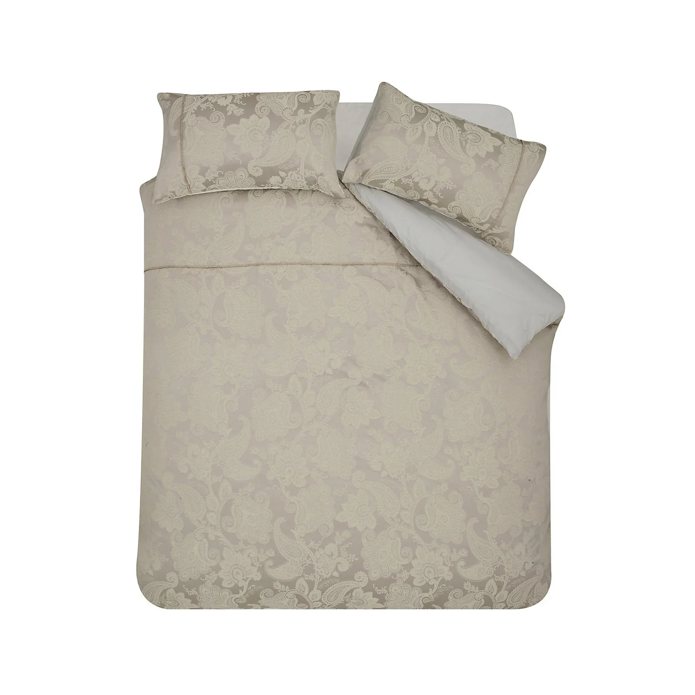 Catherine Lansfield Opulent Jacquard Duvet Set Champagne Gold - Double - Image 4