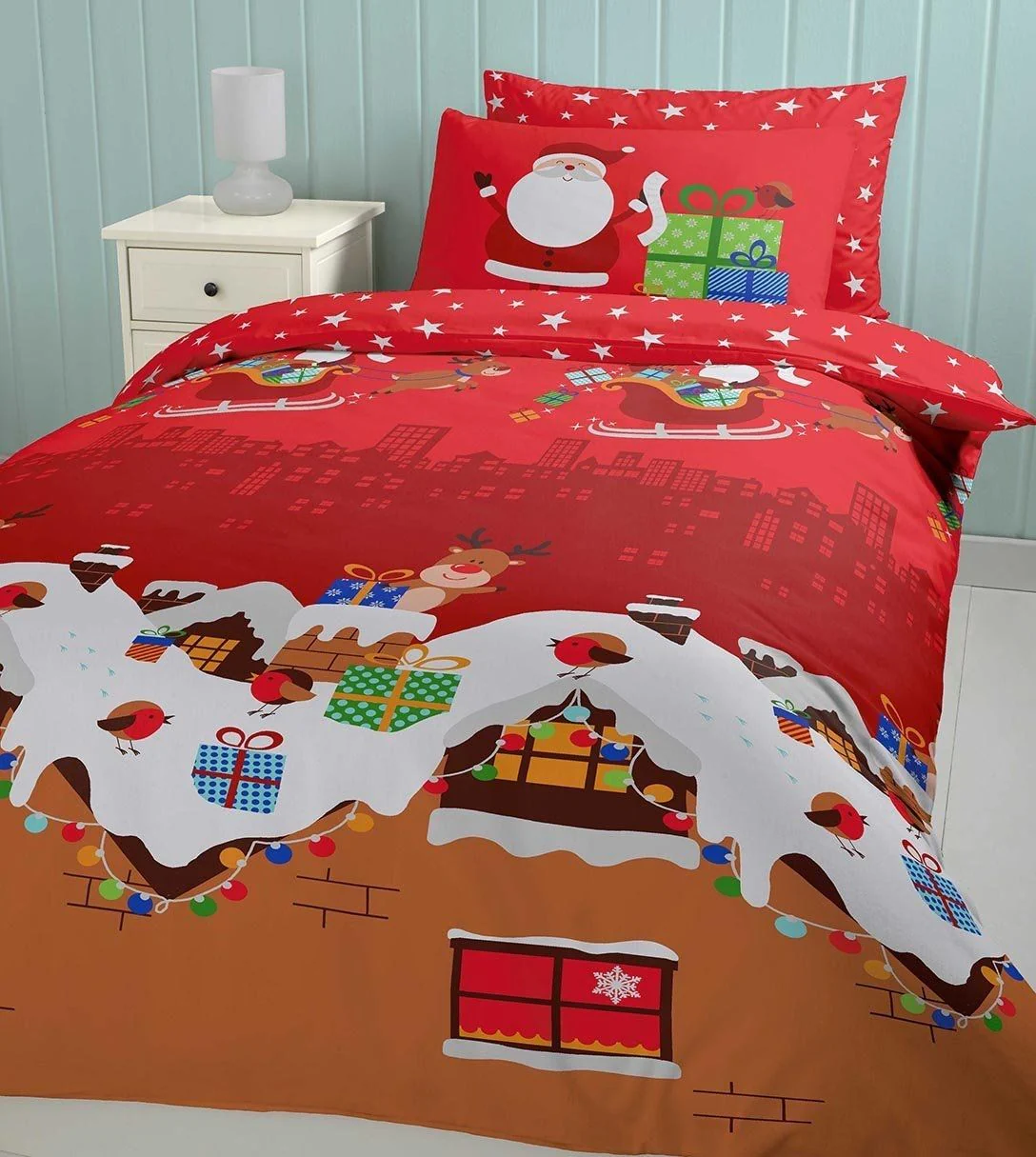 Catherine Lansfield Santa's Christmas Presents Duvet Cover Double