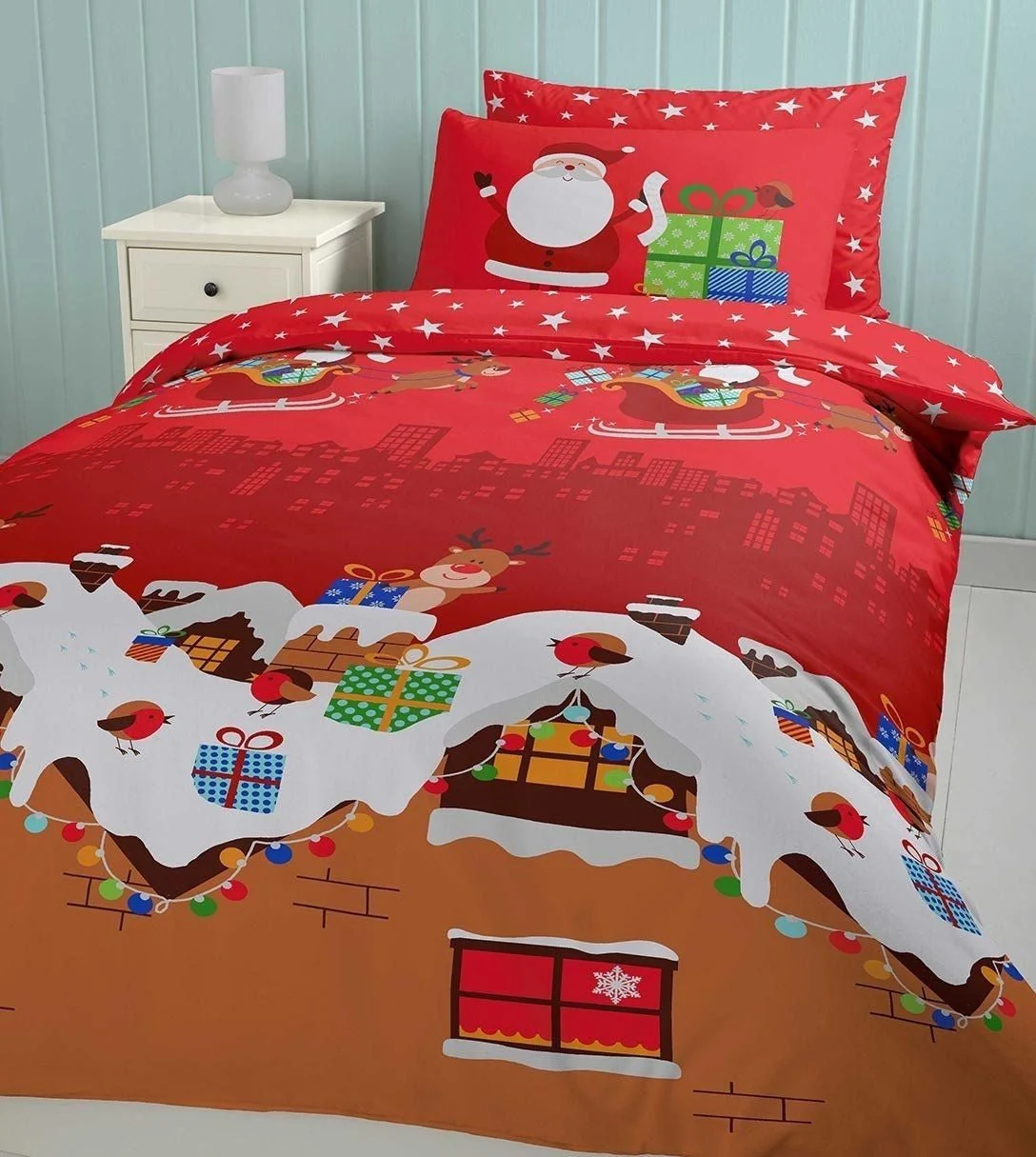 Catherine Lansfield Santa's Christmas Presents Duvet Cover Single