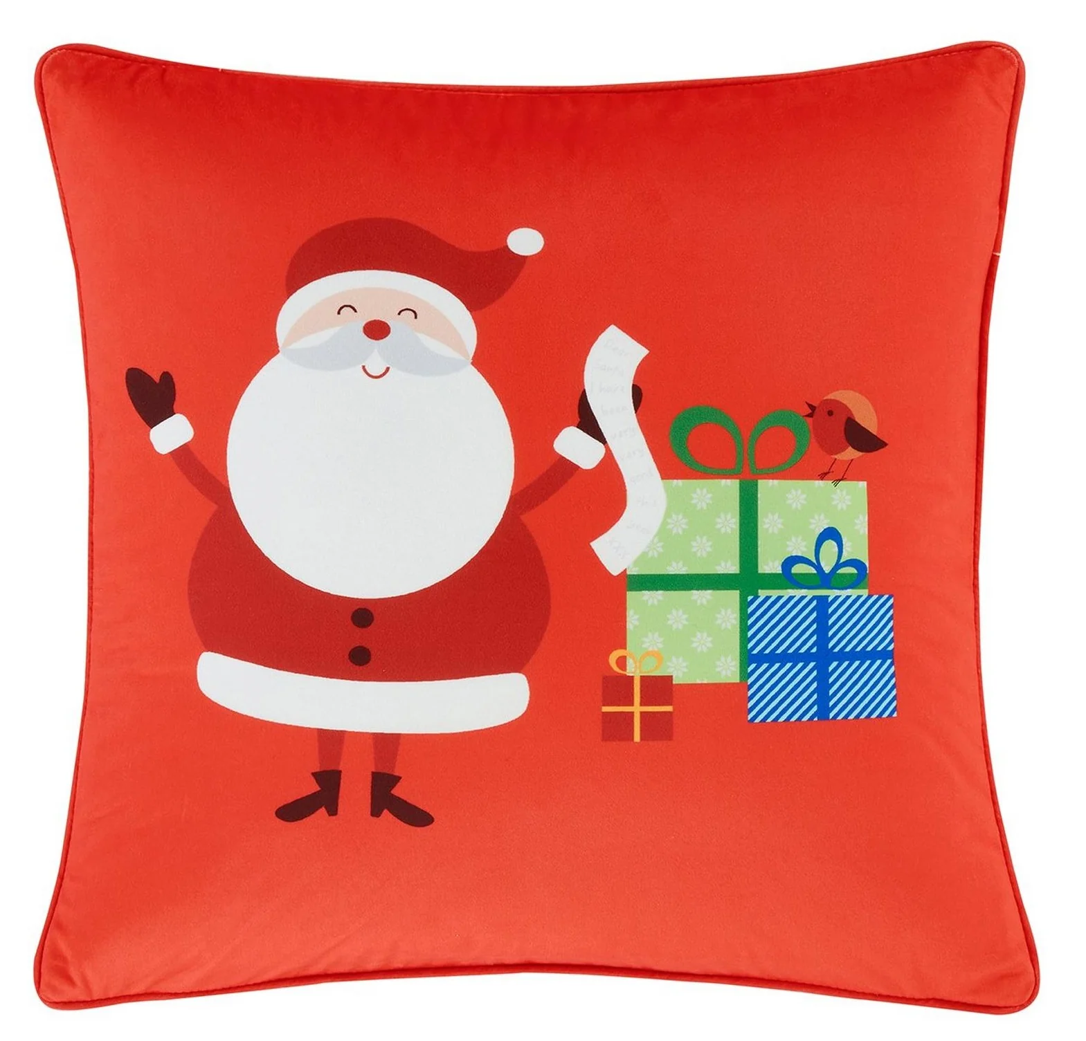 Catherine Lansfield Santa's Presents Christmas Cushion Red 45 x 45cm