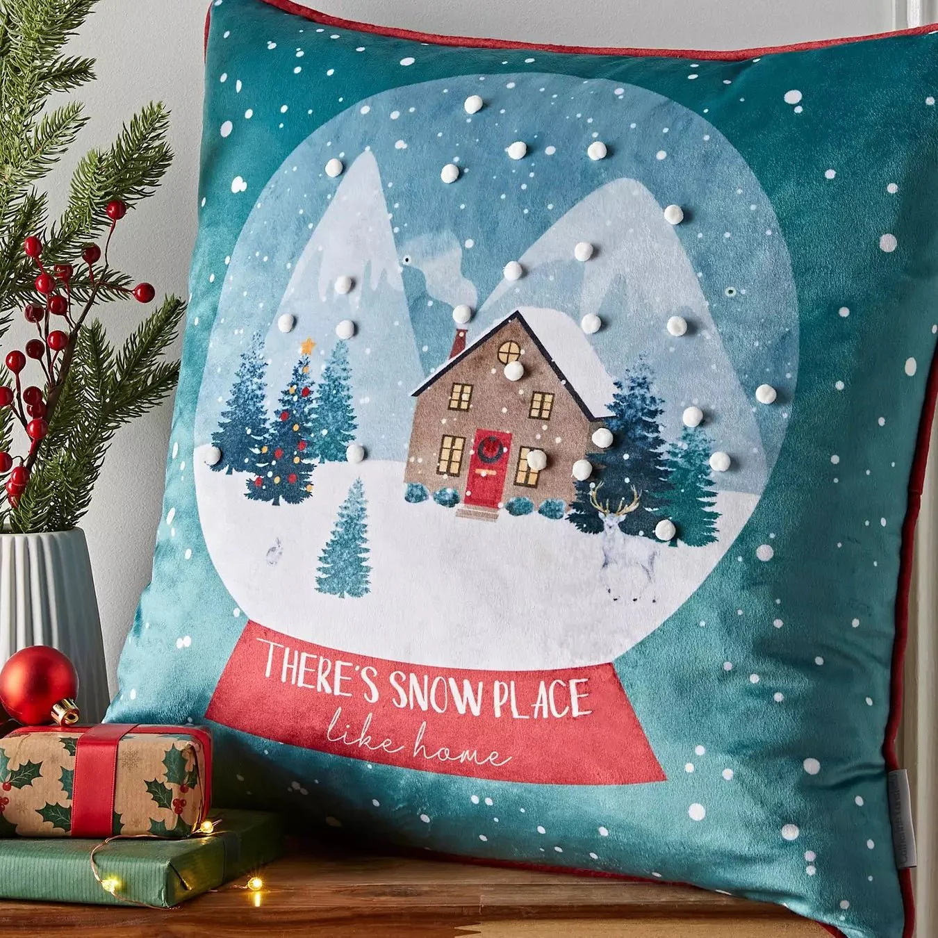 Catherine Lansfield Snow Place Like Home Cushion 45x45cm - Image 2