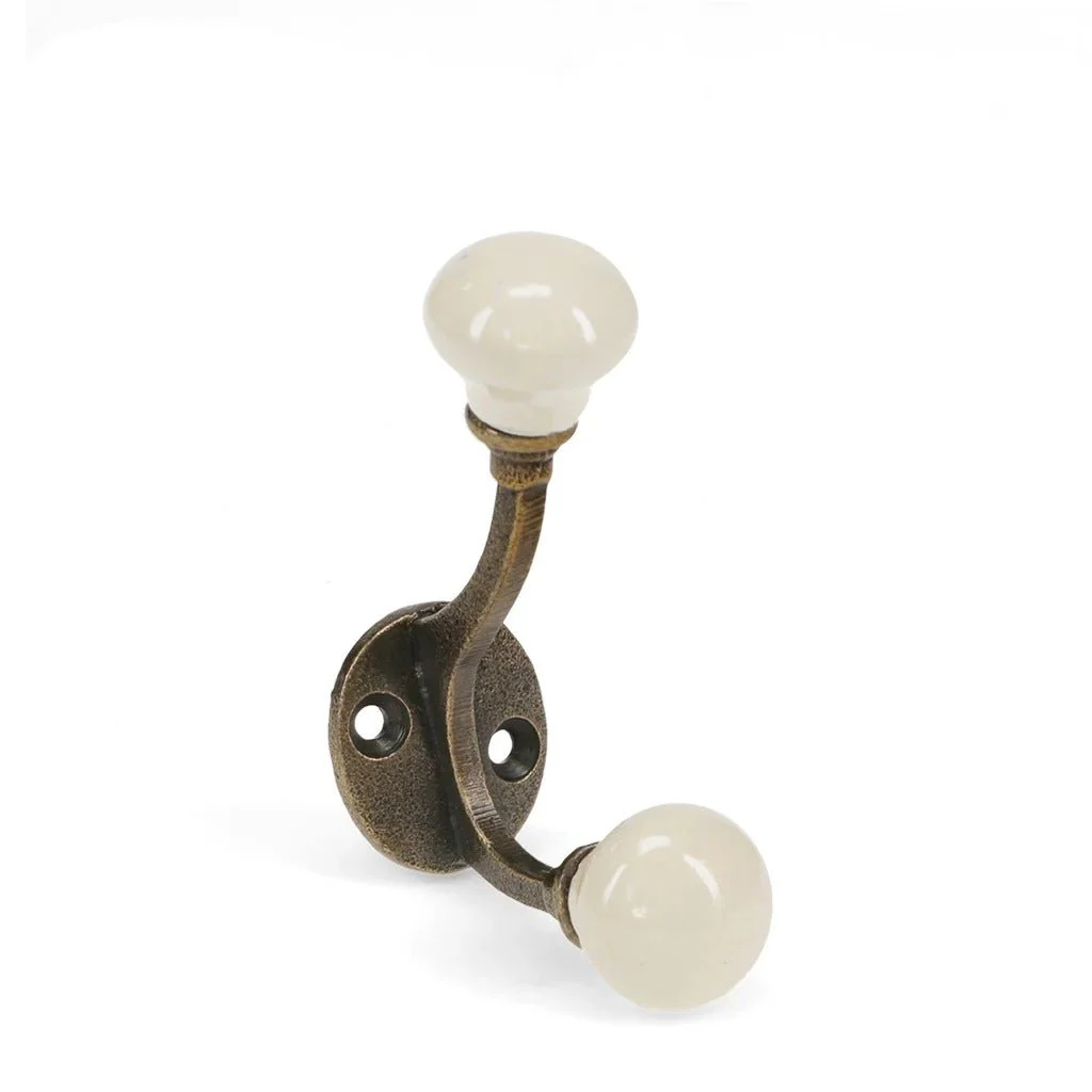 Ceramic Double Hook – Cream
