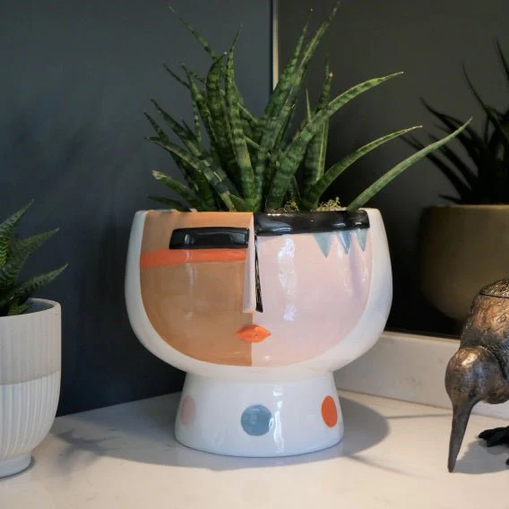 Ceramic Face Plant Pot 15cm (Plant not incl.)