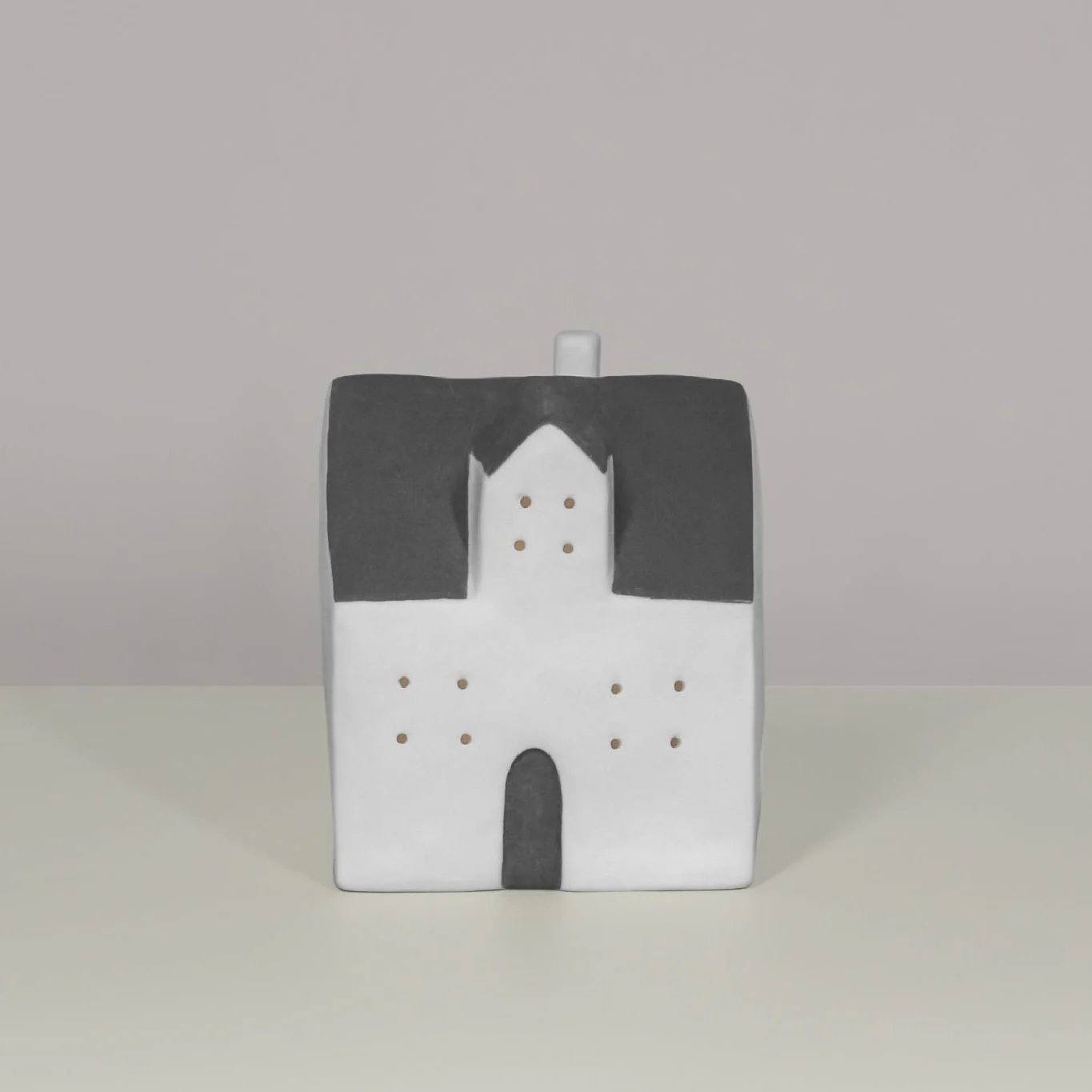 Ceramic LED White House with Grey Roof 14cm - Image 2