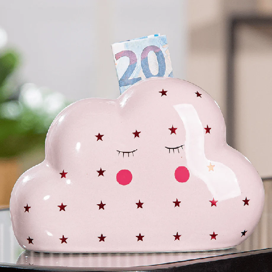 Ceramic Pink Cloud Money Box 10cm - Image 2