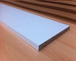 Chipboard White Veneered Panel 2400X225Mm