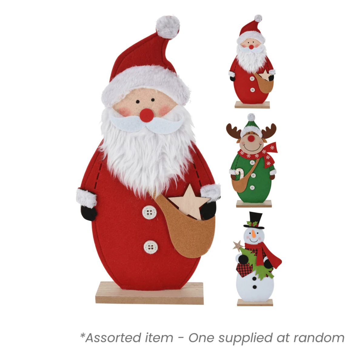 Christmas Felt Figurine on Wooden Base 22cm*