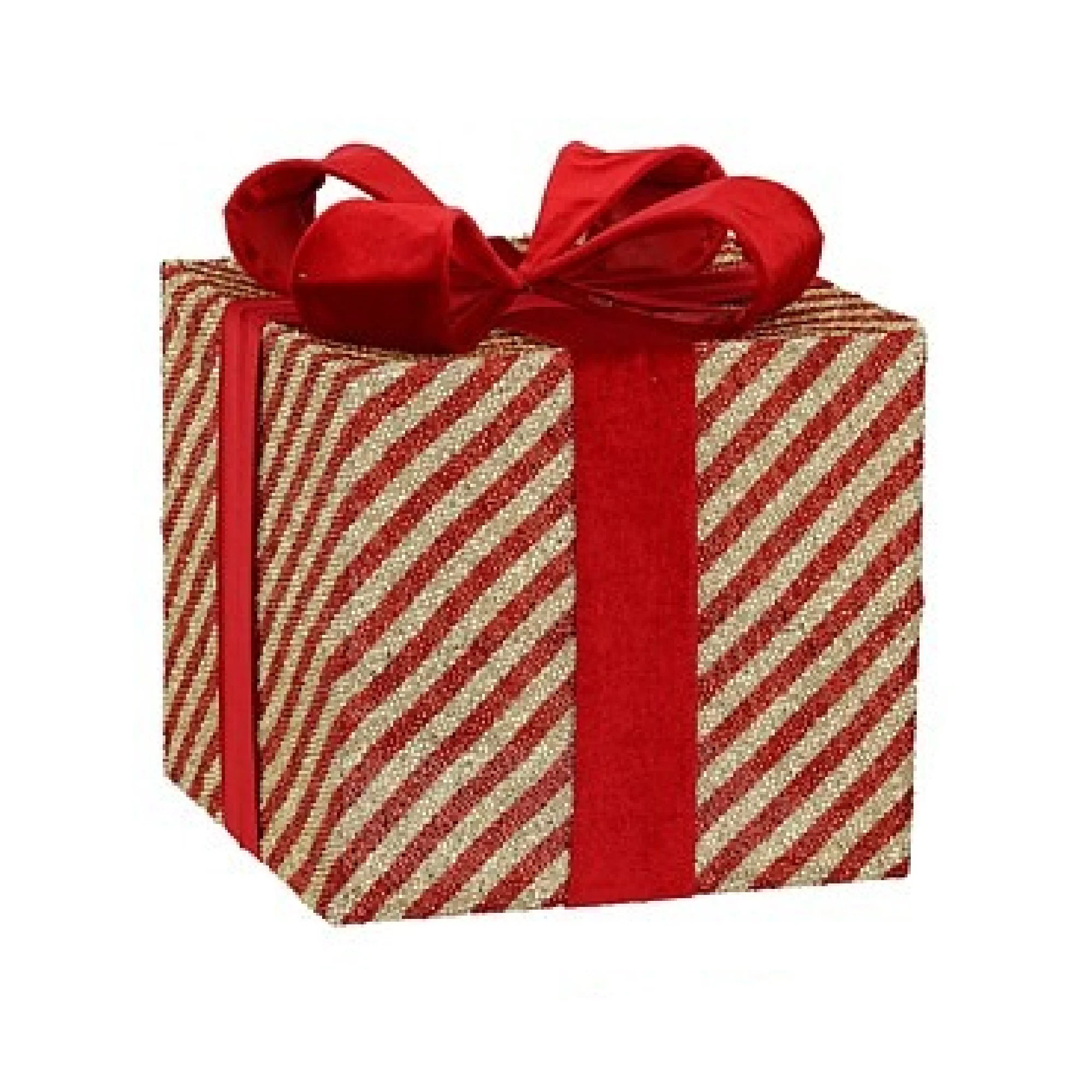 Christmas Gift Box Red Stripes 25 x 25 x 28cm