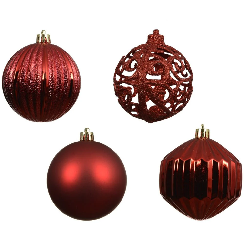 Christmas Red Shatterproof Baubles | Pack Of 16