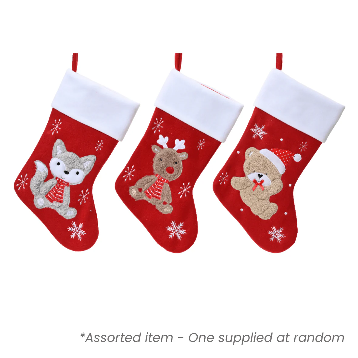 Christmas Snowflake Stocking Assorted - One Supplied*