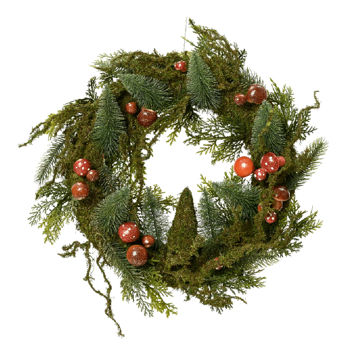 Christmas Wreath with Mushrooms Indoors 60cm